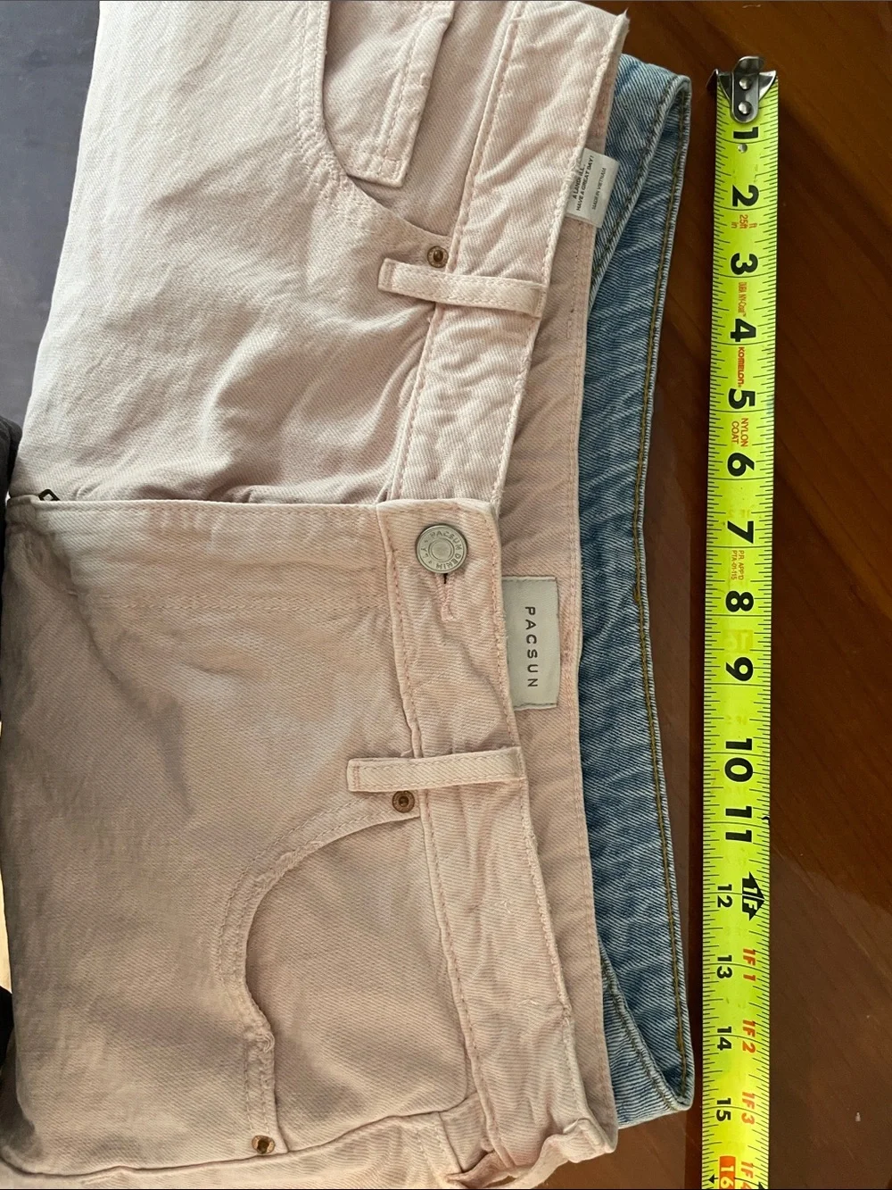 PacSun Pale Pink High-Rise Denim Shorts and future collective long short bundle